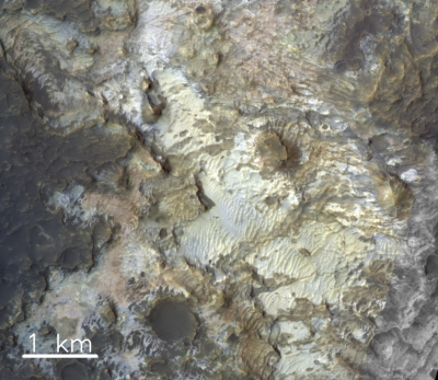 Minerals on crater floor